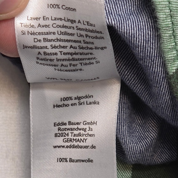 Eddie Bauer Classic Fit Plaid Flannel Shirt Green Blue Men’s M - Picture 5 of 8